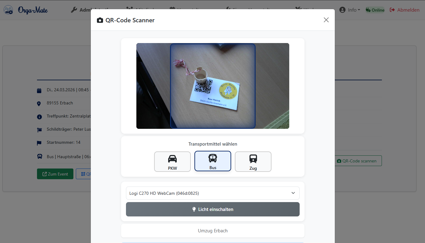 Veranstaltungsanmeldung per QR-Code oder NFC