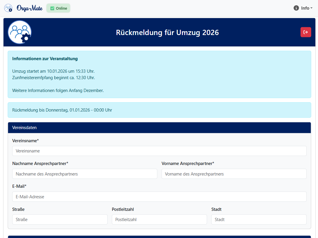 Digitale Gastanmeldung für eigene Veranstaltungen